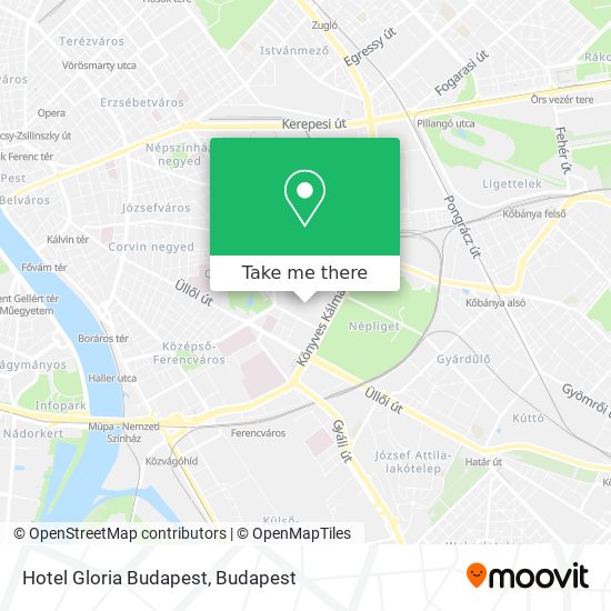 Hotel Gloria Budapest map