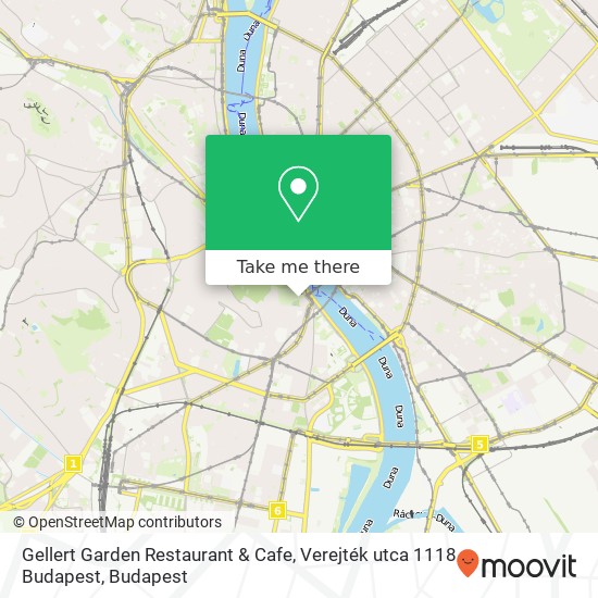 Gellert Garden Restaurant & Cafe, Verejték utca 1118 Budapest map
