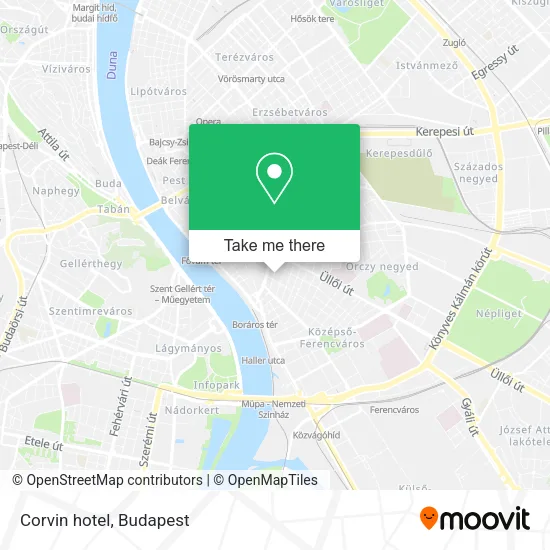 Corvin hotel map