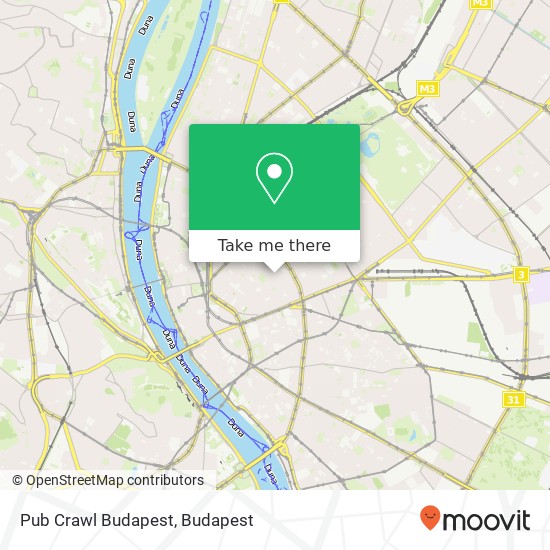 Pub Crawl Budapest map