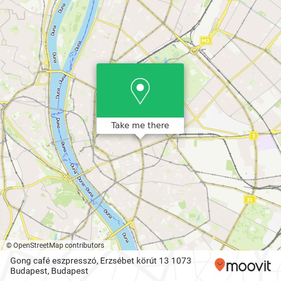 Gong café eszpresszó, Erzsébet körút 13 1073 Budapest map