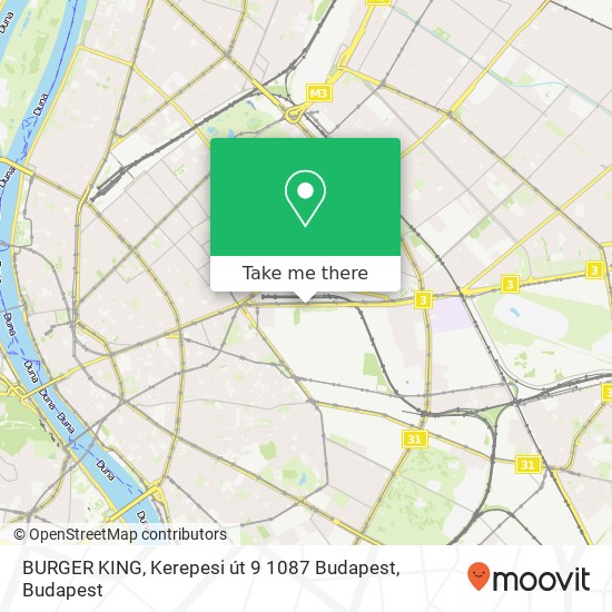 BURGER KING, Kerepesi út 9 1087 Budapest map