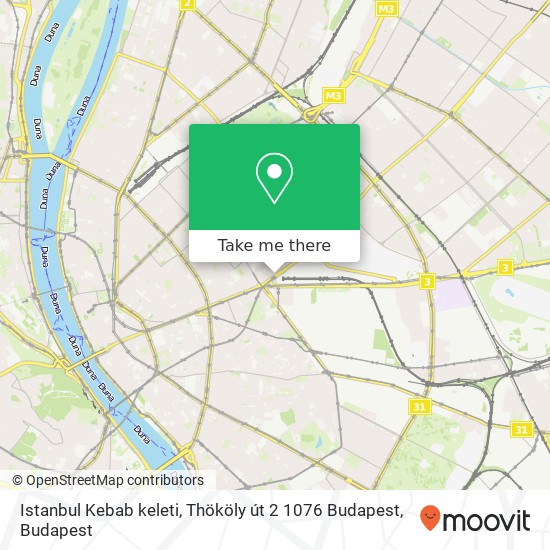 Istanbul Kebab keleti, Thököly út 2 1076 Budapest map