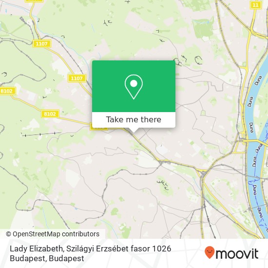 Lady Elizabeth, Szilágyi Erzsébet fasor 1026 Budapest map