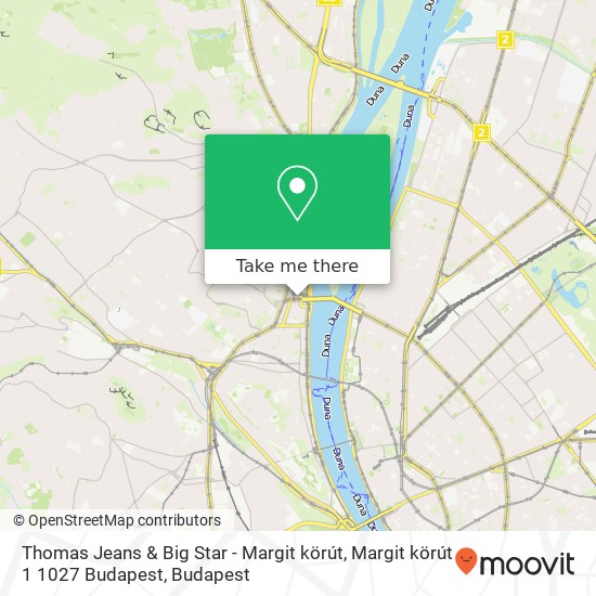 Thomas Jeans & Big Star - Margit körút, Margit körút 1 1027 Budapest map
