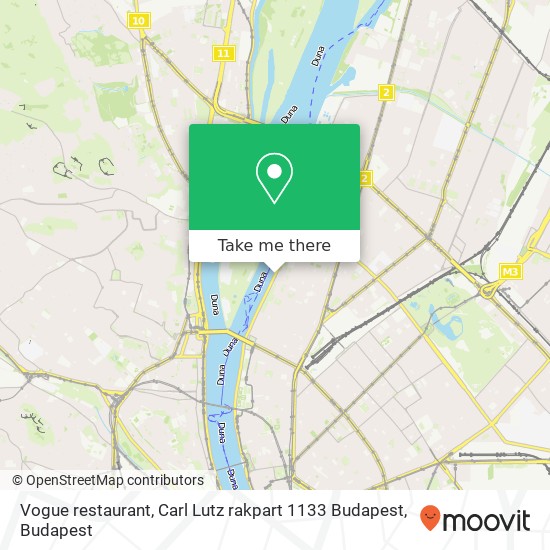 Vogue restaurant, Carl Lutz rakpart 1133 Budapest map