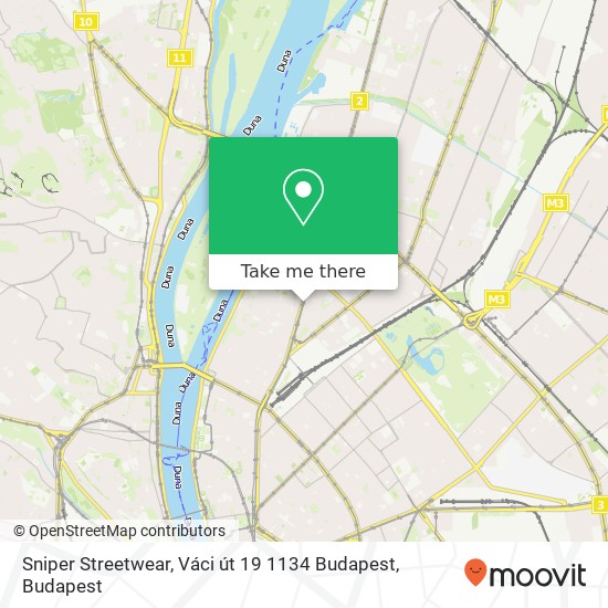 Sniper Streetwear, Váci út 19 1134 Budapest map