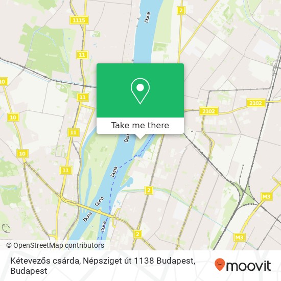 Kétevezős csárda, Népsziget út 1138 Budapest map