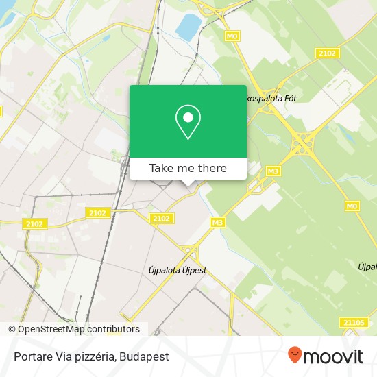 Portare Via pizzéria, Kossuth utca 1152 Budapest map