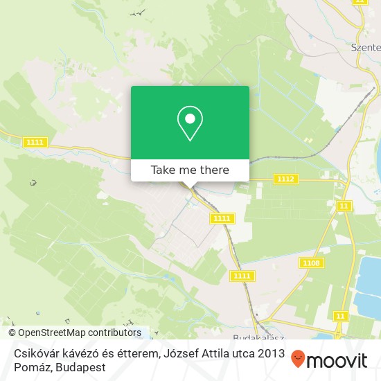 Csikóvár kávézó és étterem, József Attila utca 2013 Pomáz map