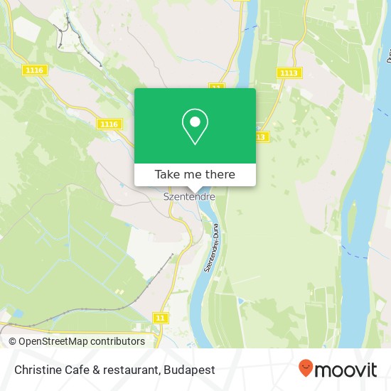 Christine Cafe & restaurant, Duna korzó 2000 Szentendrei Járás map