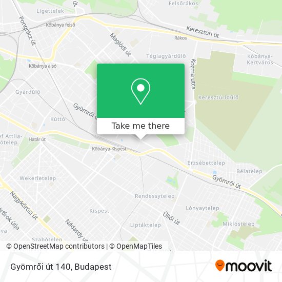 Gyömrői út 140 map