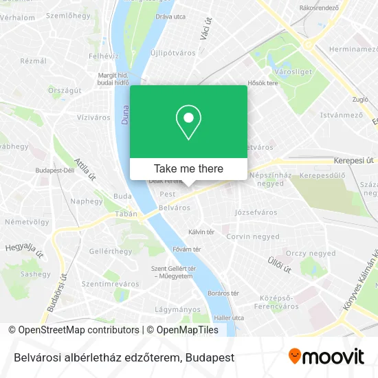 Belvárosi albérletház edzőterem map