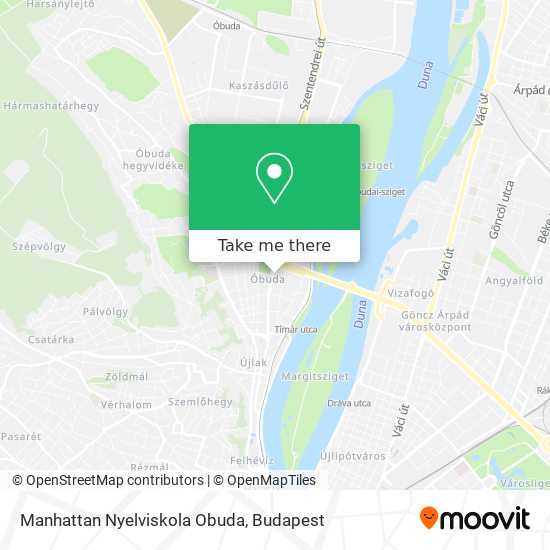 Manhattan Nyelviskola Obuda map