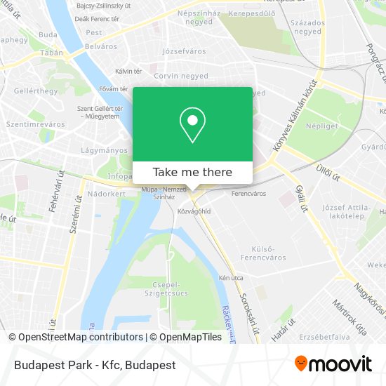 Budapest Park - Kfc map