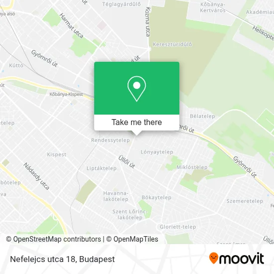 Nefelejcs utca 18 map