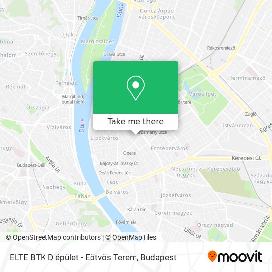 ELTE BTK D épület  - Eötvös Terem map