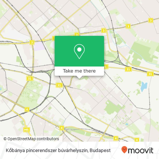 Kőbánya pincerendszer búvárhelyszín map