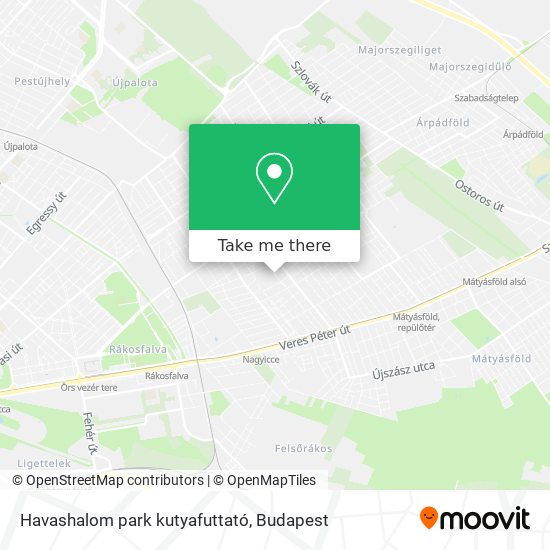 Havashalom park kutyafuttató map