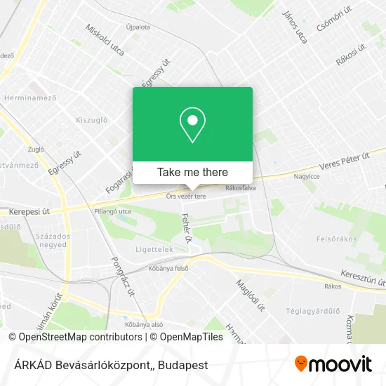 ÁRKÁD Bevásárlóközpont, map
