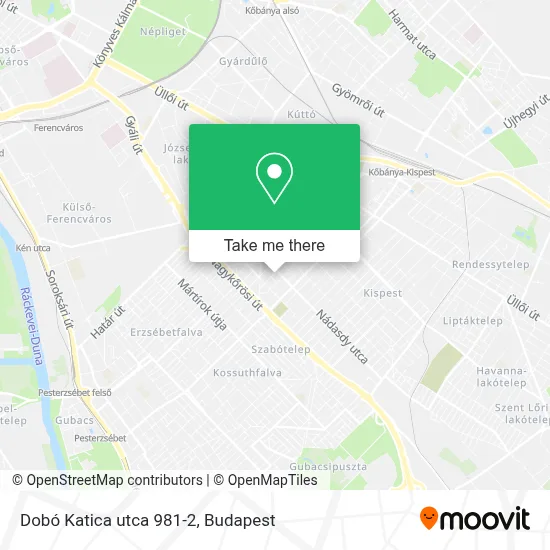 Dobó Katica utca 981-2 map