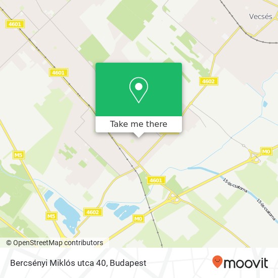 Bercsényi Miklós utca 40 map