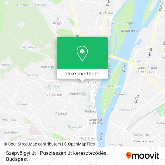 Szépvölgyi út - Pusztaszeri út kereszteződés map