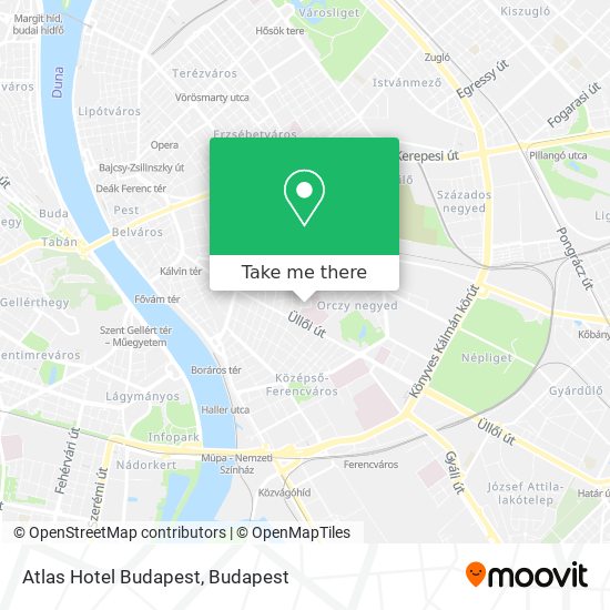 Atlas Hotel Budapest map