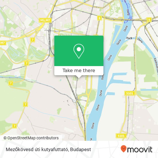 Mezőkövesd úti kutyafuttató map