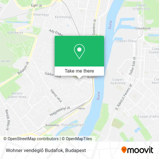 Wohner vendéglő Budafok map