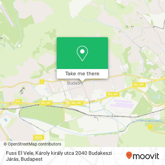 Fuss El Vele, Károly király utca 2040 Budakeszi Járás map