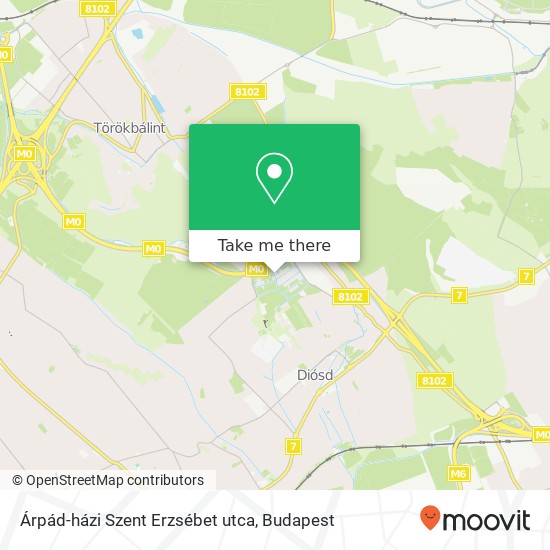 Árpád-házi Szent Erzsébet utca map
