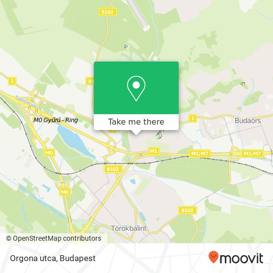 Orgona utca map