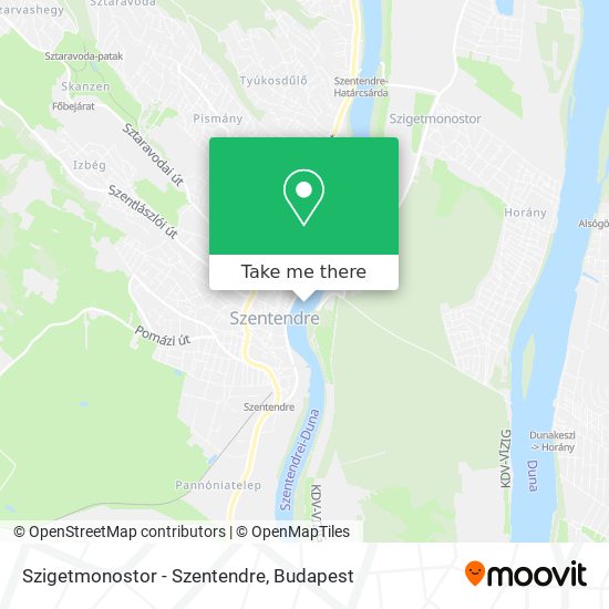 Szigetmonostor - Szentendre map