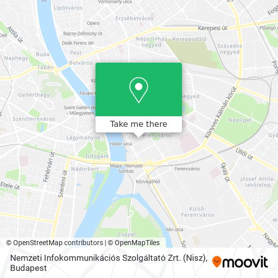 Nemzeti Infokommunikációs Szolgáltató Zrt. (Nisz) map