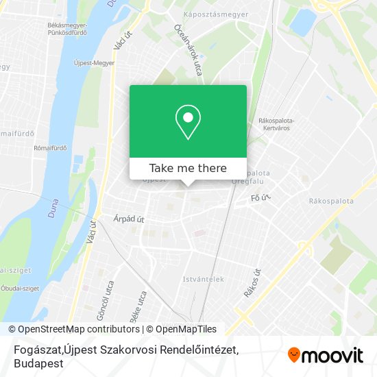 Fogászat,Újpest Szakorvosi Rendelőintézet map