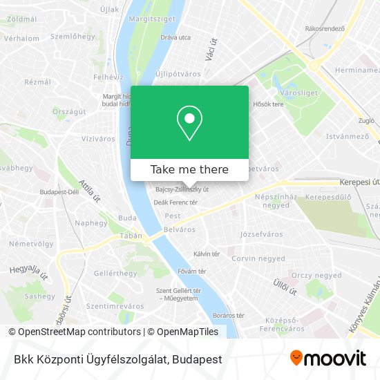 Bkk Központi Ügyfélszolgálat map
