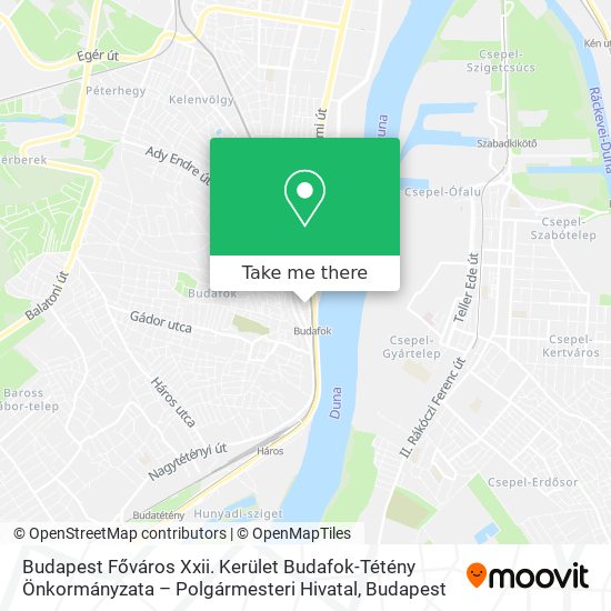 Budapest Főváros Xxii. Kerület Budafok-Tétény Önkormányzata – Polgármesteri Hivatal map