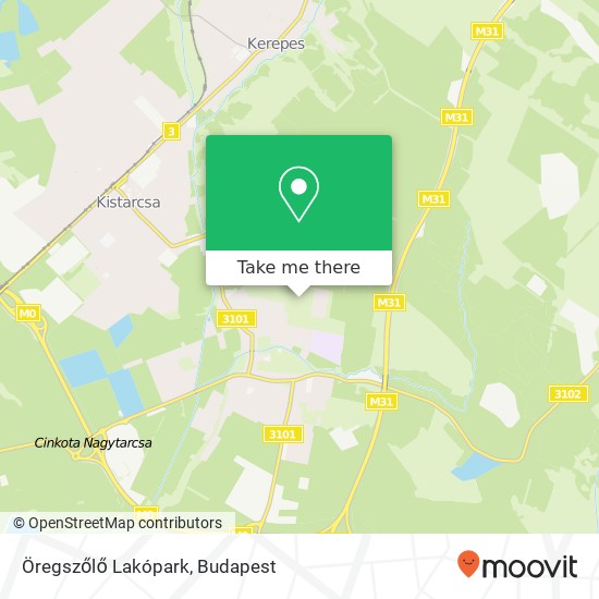 Öregszőlő Lakópark map