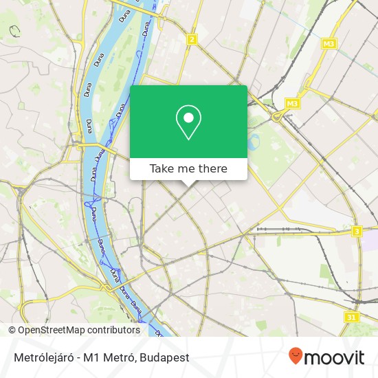 Metrólejáró - M1 Metró map