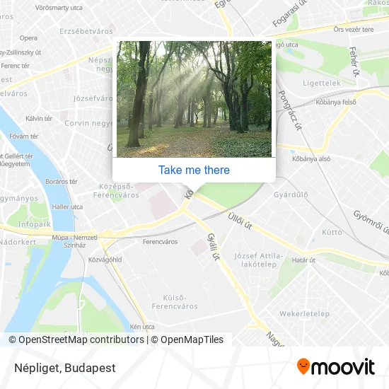 Népliget map