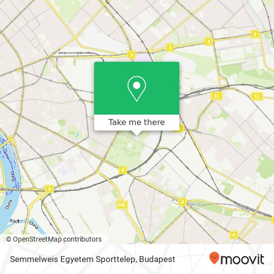 Semmelweis Egyetem Sporttelep map