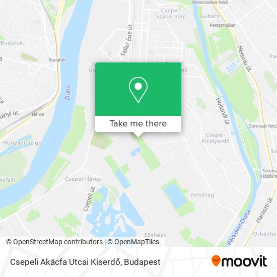 Csepeli Akácfa Utcai Kiserdő map