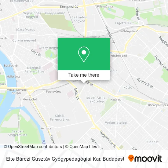 Elte Bárczi Gusztáv Gyógypedagógiai Kar map