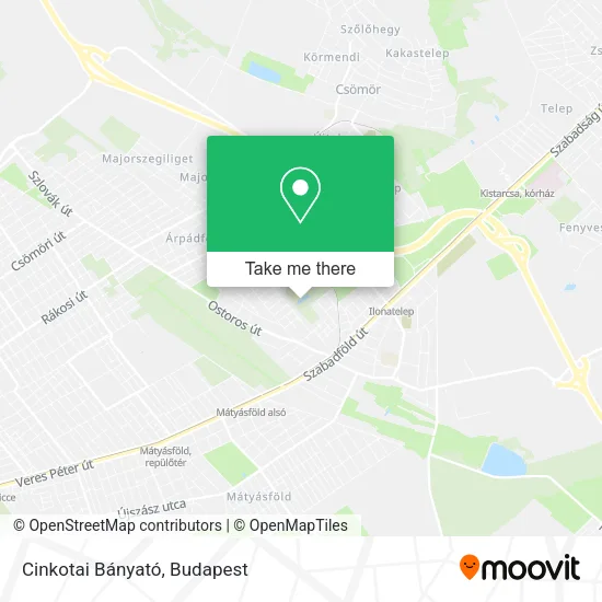 Cinkotai Bányató map