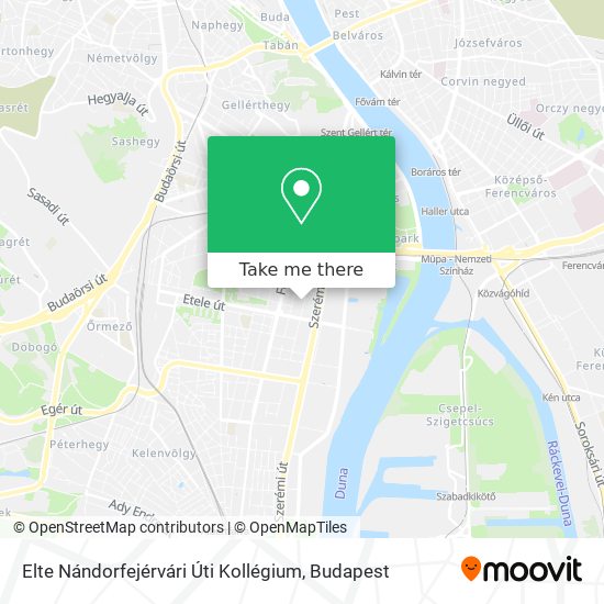 Elte Nándorfejérvári Úti Kollégium map