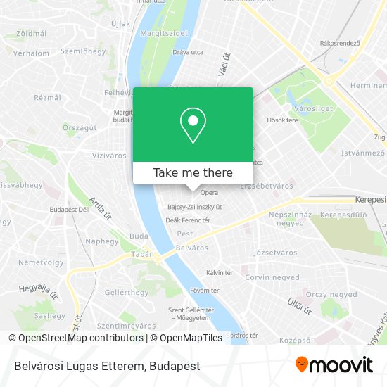 How to get to Belvárosi Lugas Etterem in Budapest by Bus, Train, Light Rail  or Metro?