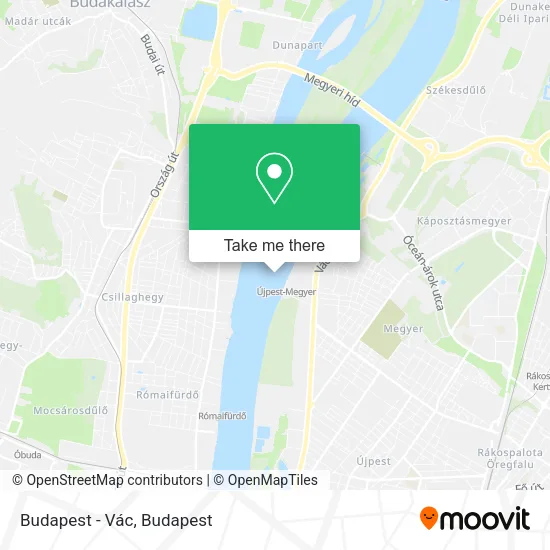 Budapest - Vác map