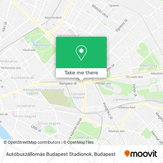 Autóbuszállomás Budapest Stadionok map