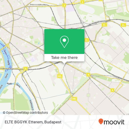 ELTE BGGYK Etterem map